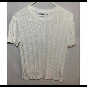 Tommy Hilfiger Short Sleeve White Sweater Size L